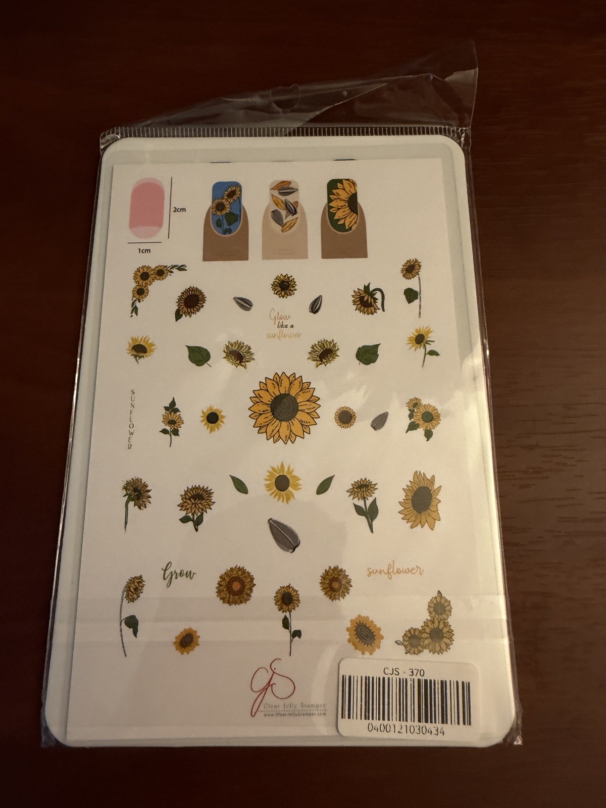 Clear Jelly Stamping Plate Glow Like Sunflower CjS-370