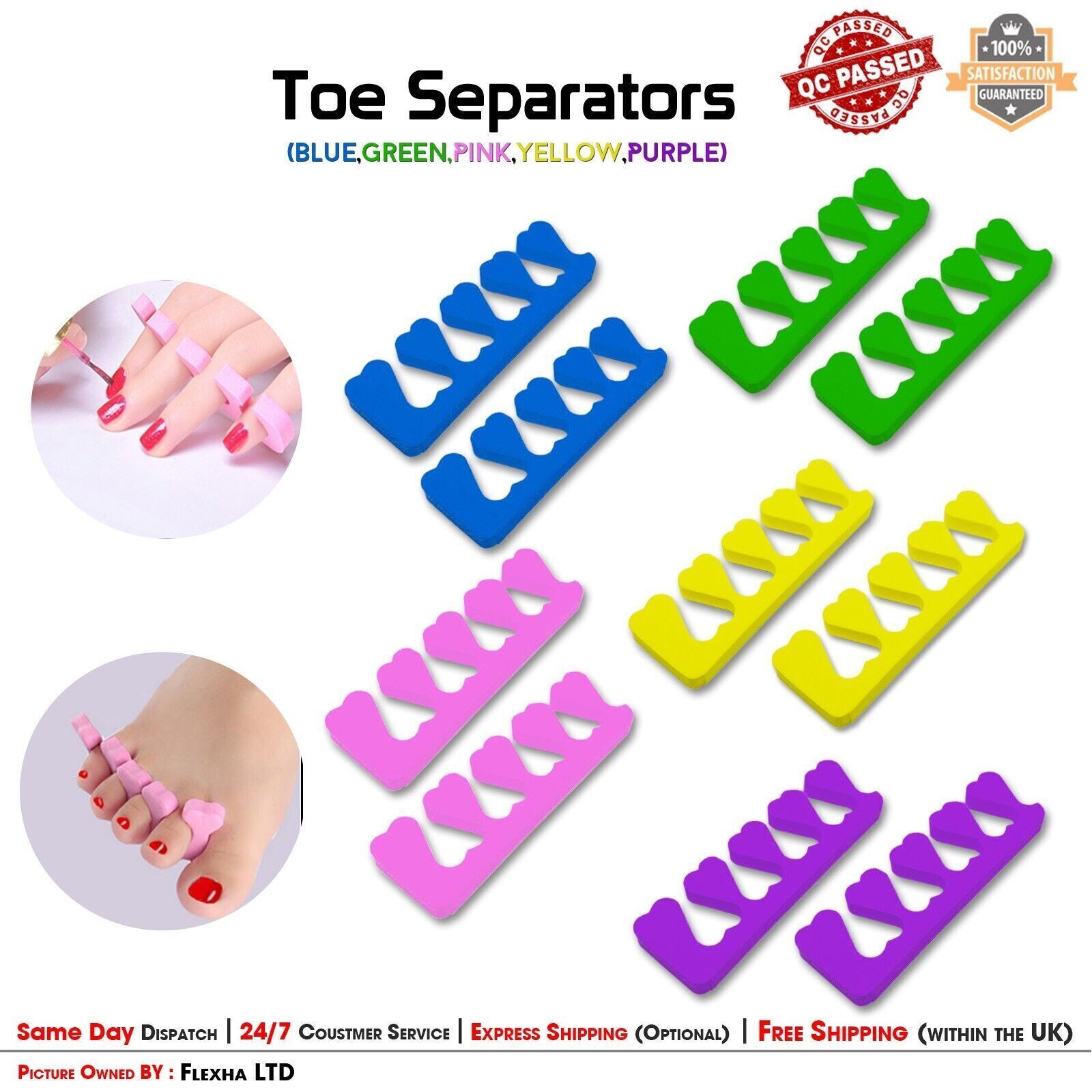 Finger Gel Separator & Bunion Corrector Set Silicone Pain Relief for Bunions Toe