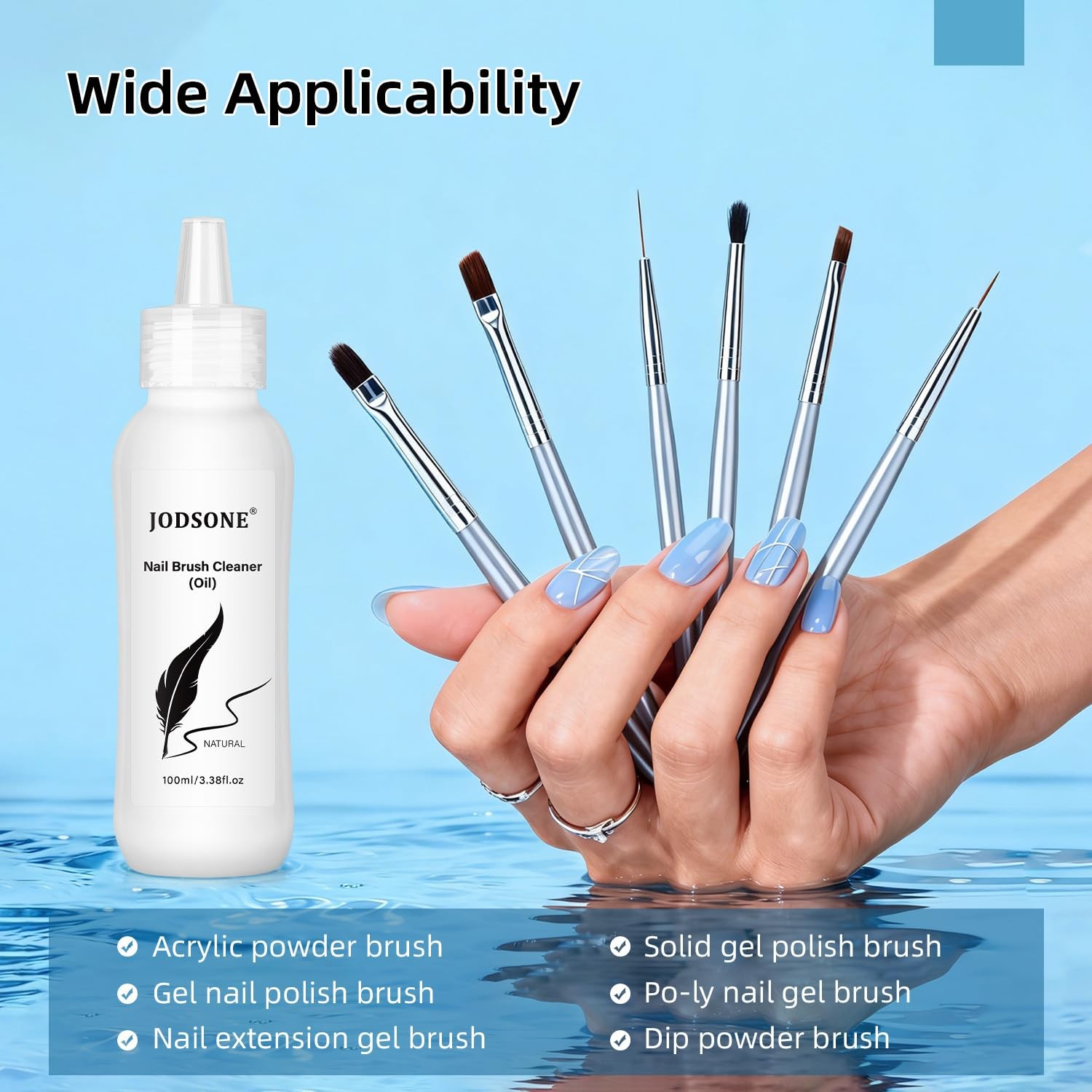 100ml Nail Art Brush Cleaner & Restorer for Gel Polish/Nail Extension Gel/Nai…