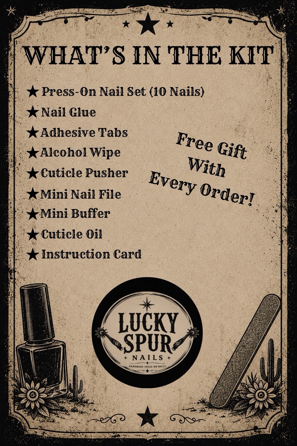 Neon Outlaw | Handmade Western Press-On Nails | Short Almond | Custom Sizing