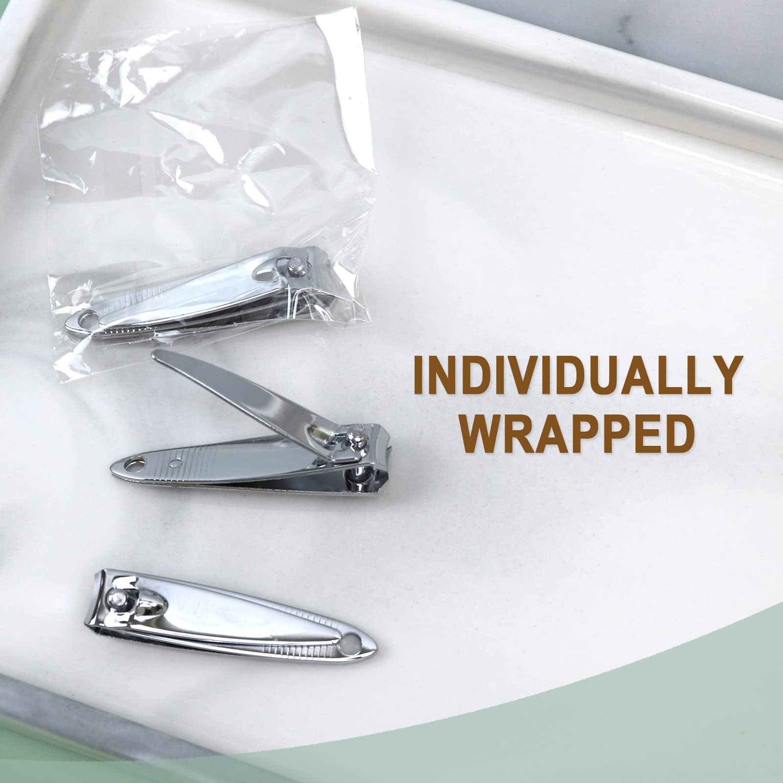 50 Pack Stainless Steel Nail Clippers Bulk, Bulk Nail Clippers for Homeless I…