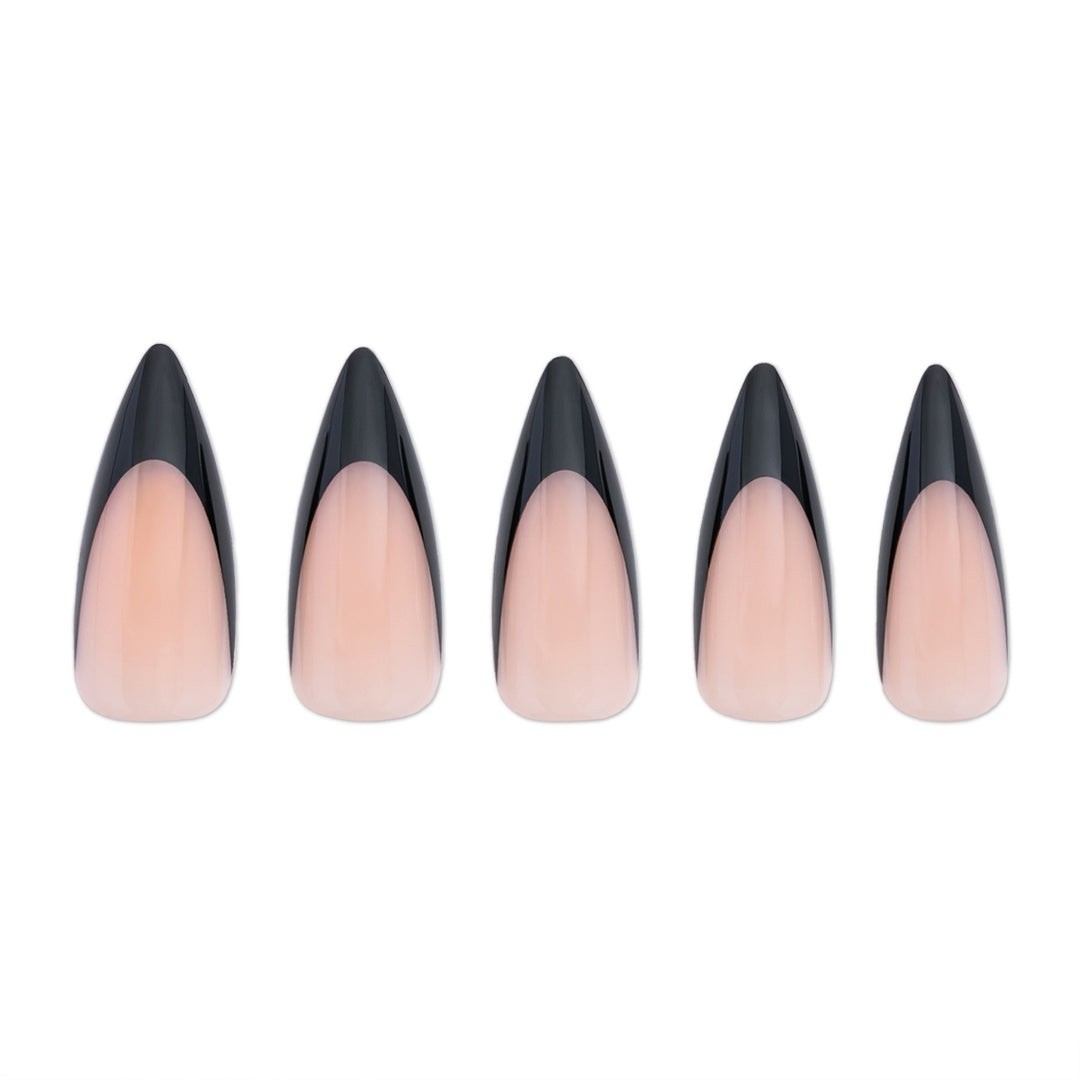 Black Stiletto Press-On Nails 20 Count w/glue & nail file