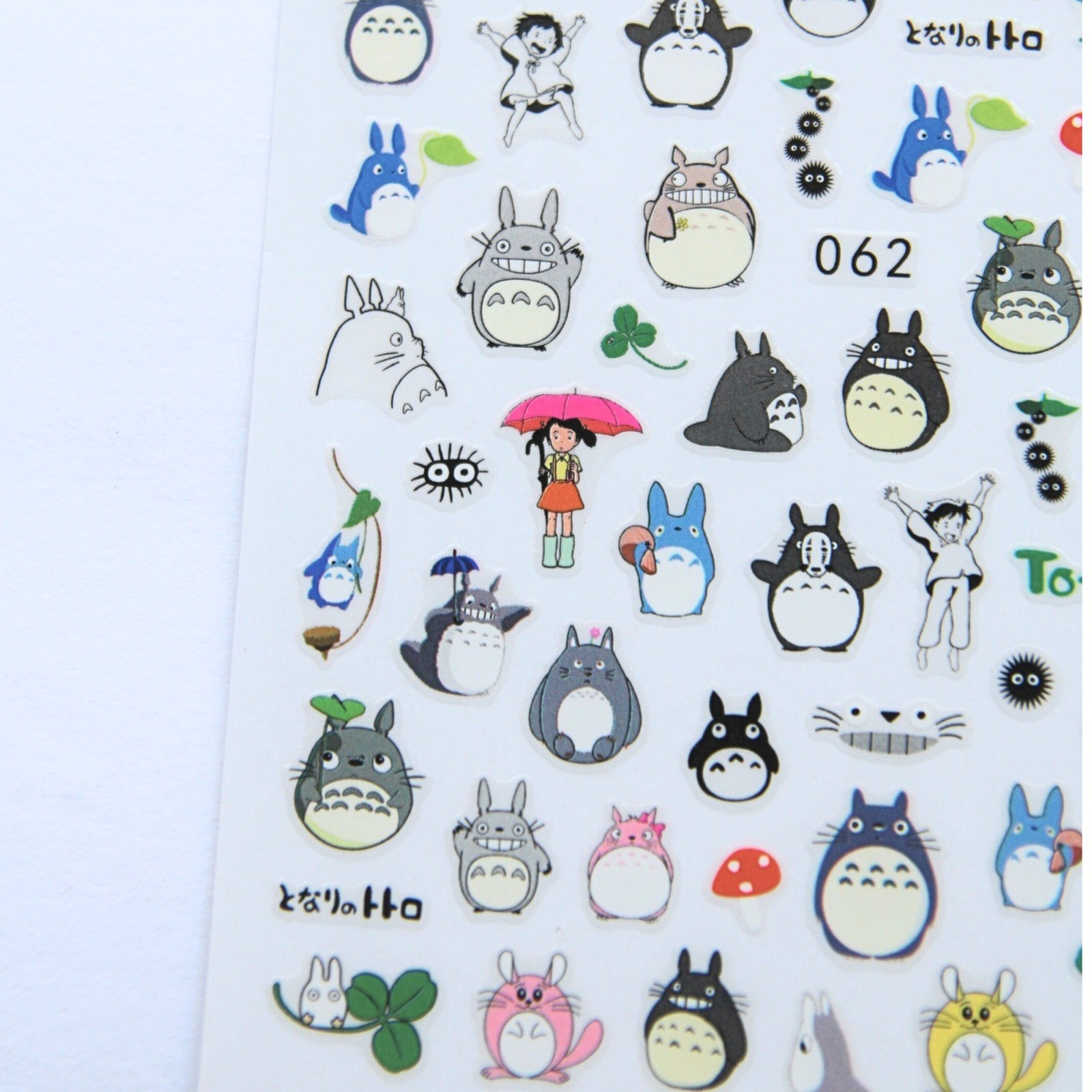 Totoro Ghibli Flat Nail Stickers Anime Nail Supplies Set of +40 Stickers