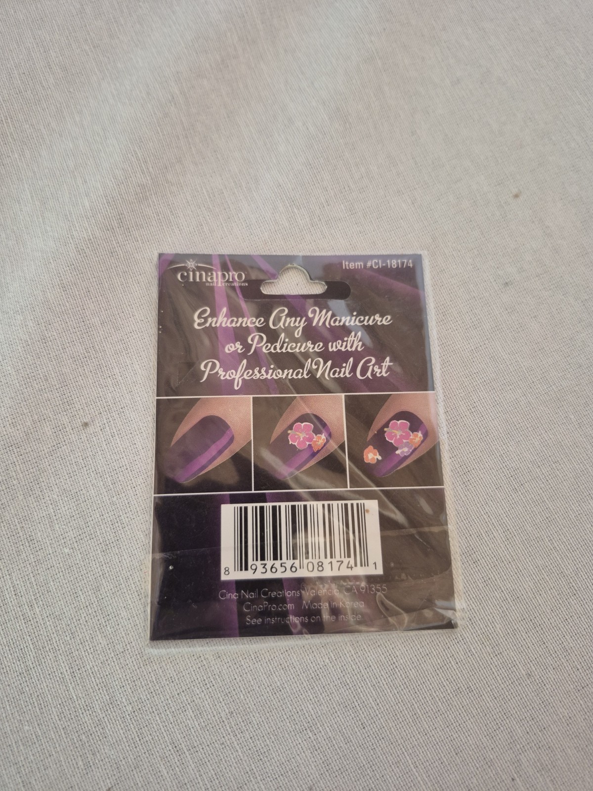 VINTAGE Y2K DEADSTOCK Neon Flower Tropical Nail Art Stickers Hibiscus Cinapro