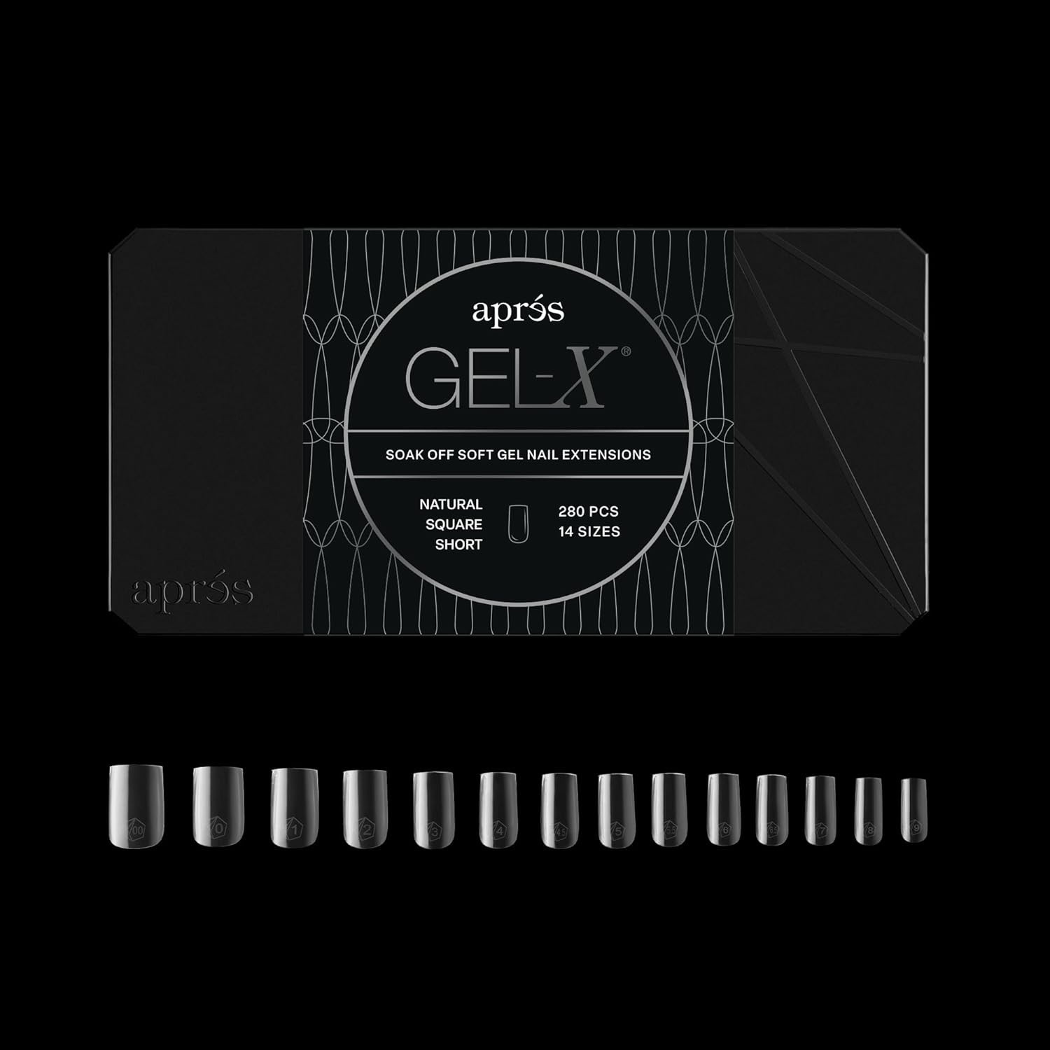 Glossy Short Gel-X Nail Tips – 280 Durable Square Tips for Stunning Nails