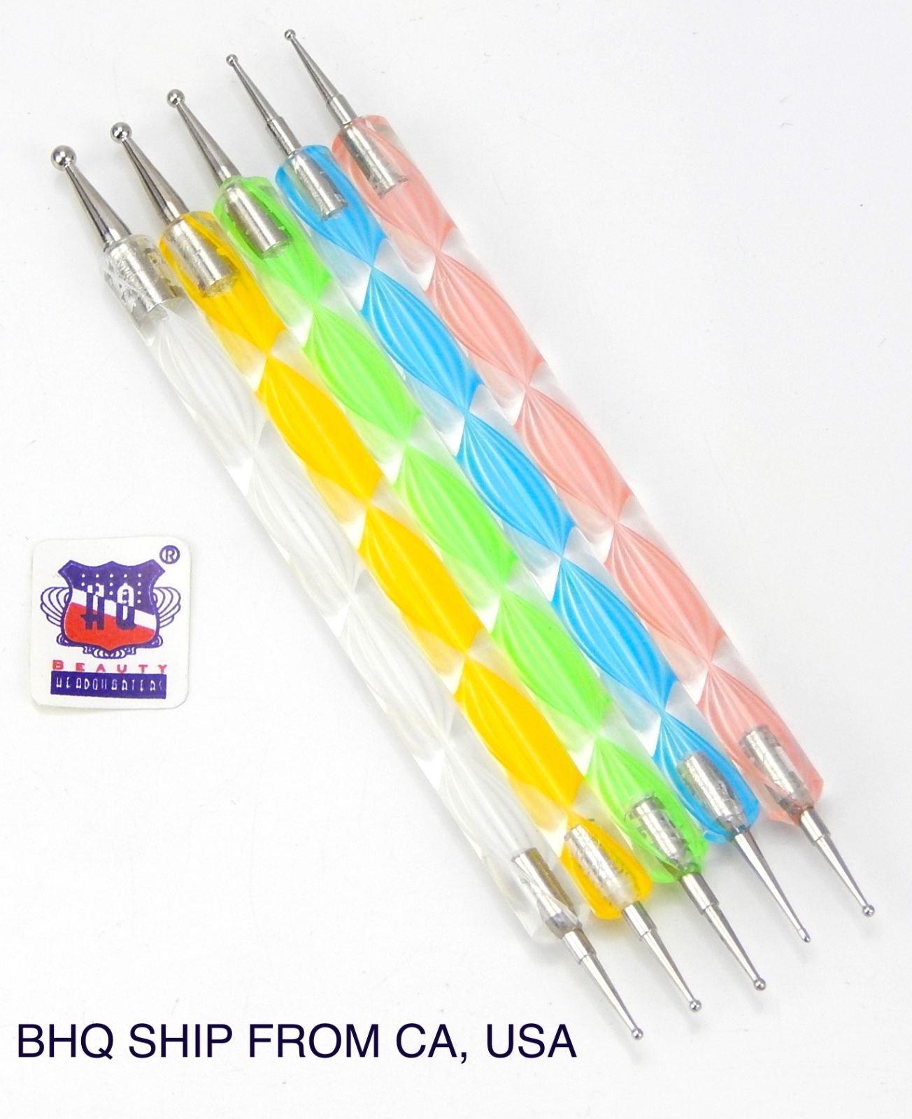 5PCS 2 WAY DOUBLE ENDED NAIL ART MANICURE PEDICURE DOTTING TOOLS