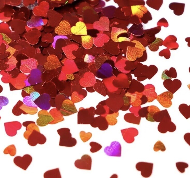Red Heart Shape Red Pumps Glitter Stack Nails Make-up Color Shifting Glitter