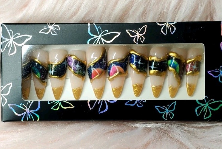 Into The Galaxy Press On Nails Handmade