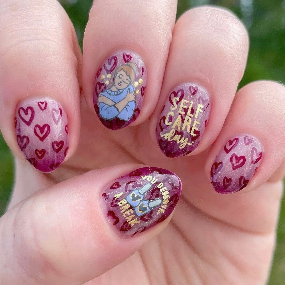 💞🧠🏥Maniology Self Love M266 Nail Stamping Plate
