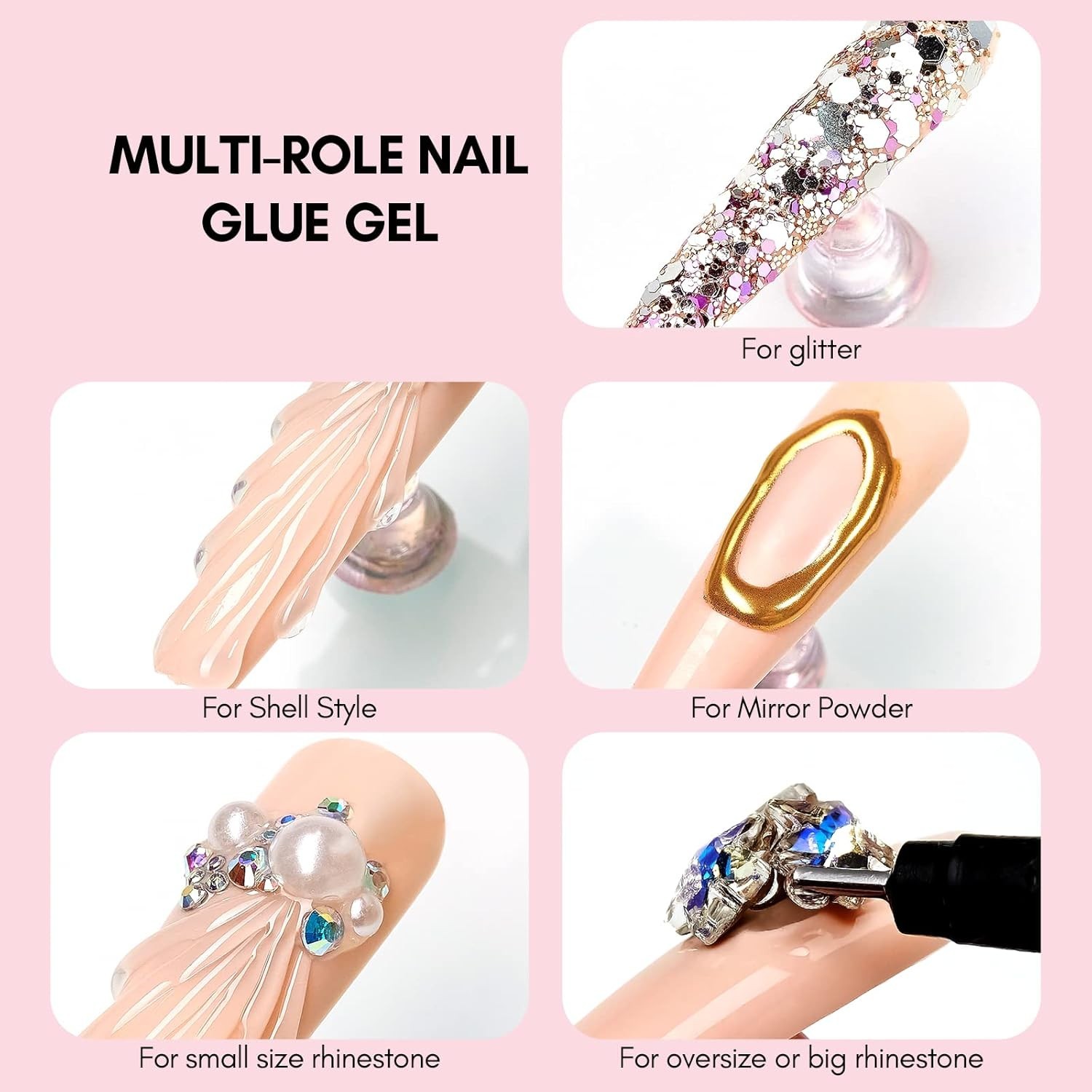 No Wipe Rhinestone Glue Gel – 30G Non-Toxic Nail Adhesive for Stunning Art