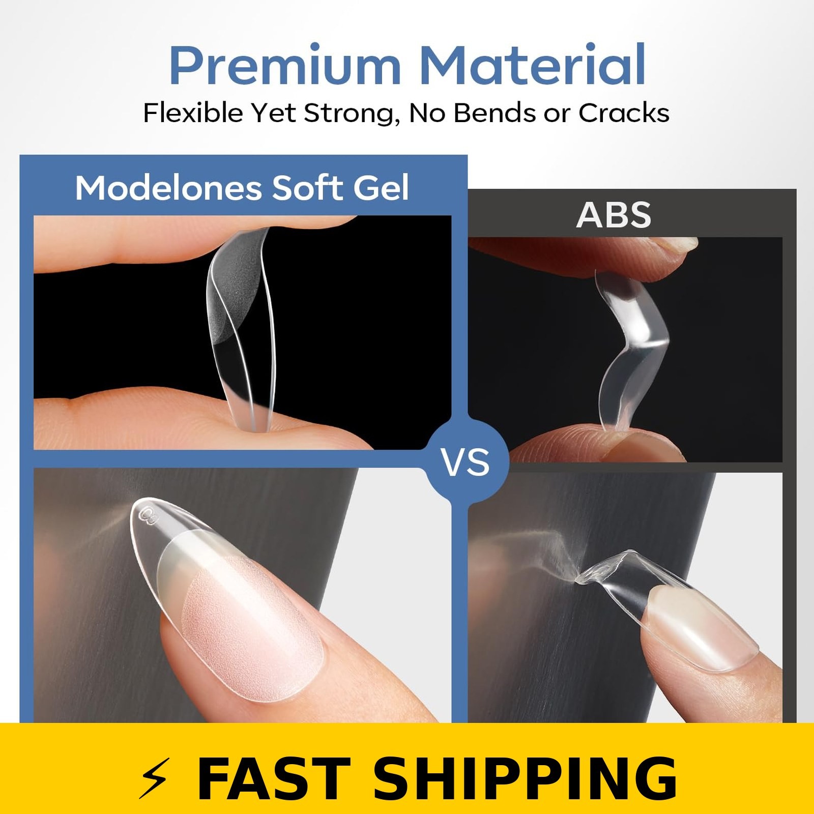 modelones Short Almond Nail Tips 360pcs Half Matte Press On Nails