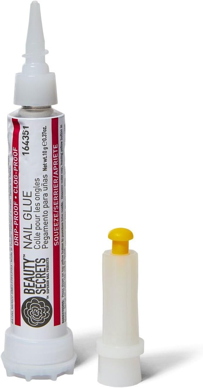 Beauty Secrets Drip & Clog Proof Nail Glue Bundled with Nail File Bla