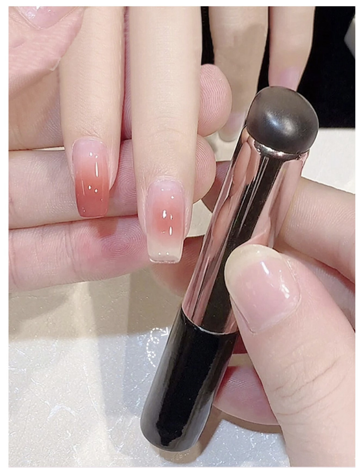 2pcs Silicone Nail Art Brushes Reusable Gradient & Ombre Gel Polish Applicator