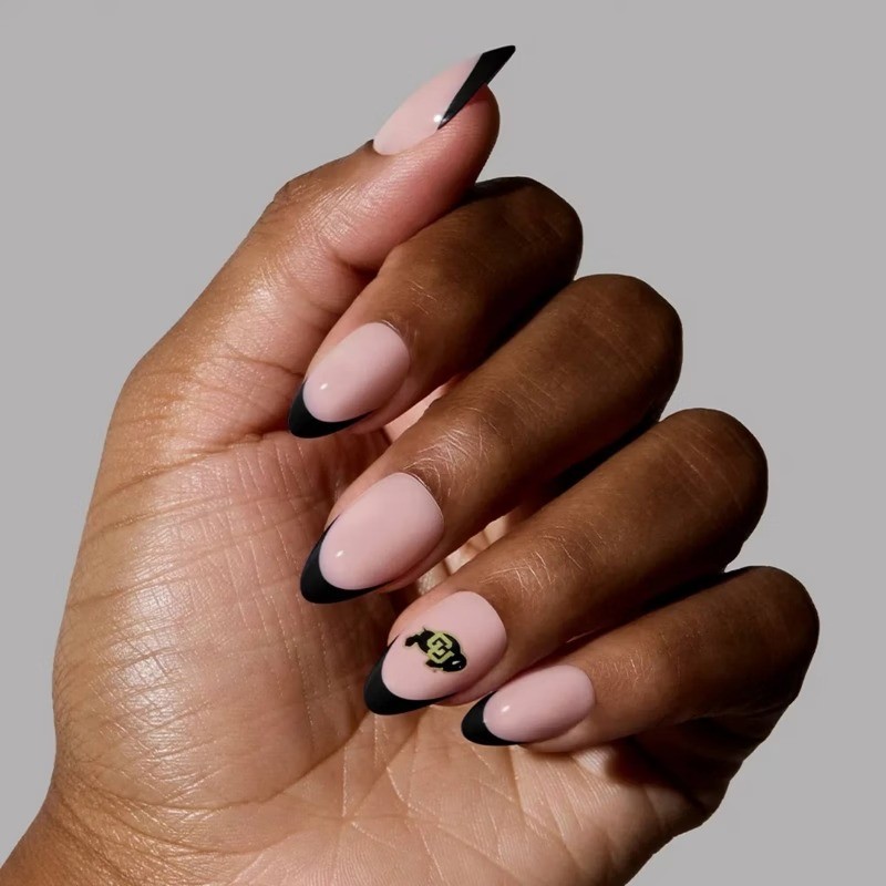 Colorado Buffaloes Press-On Nails: Almond Shape, Gloss Finish, 30 Pieces