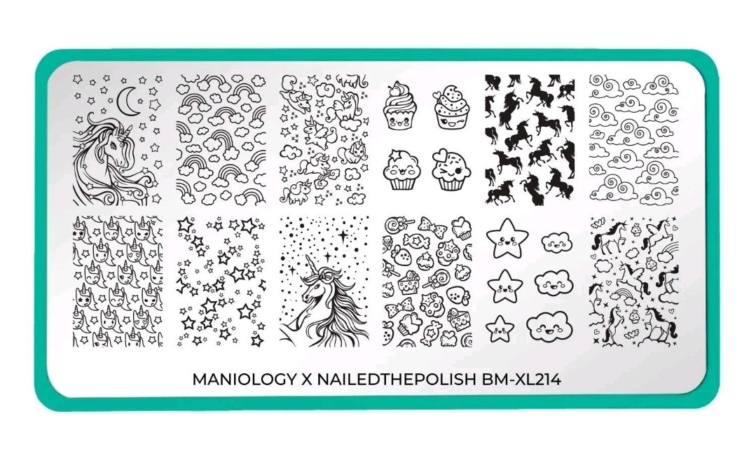 BMXL214 Maniology Nail Stamping Plate Unicorn