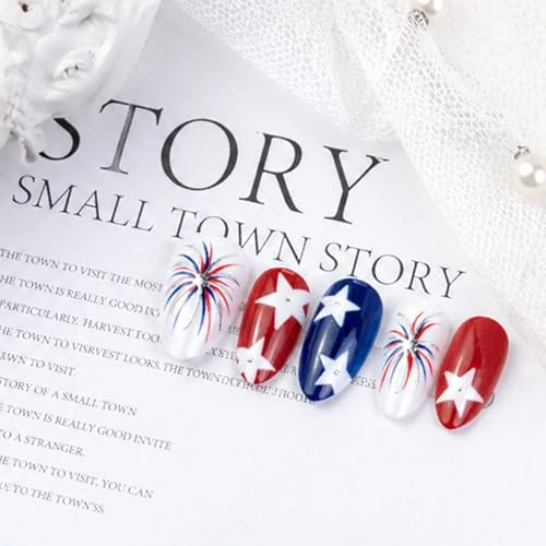 30Pcs Independence Day Patriotic Press on Nails – 4th of July Nails – 3