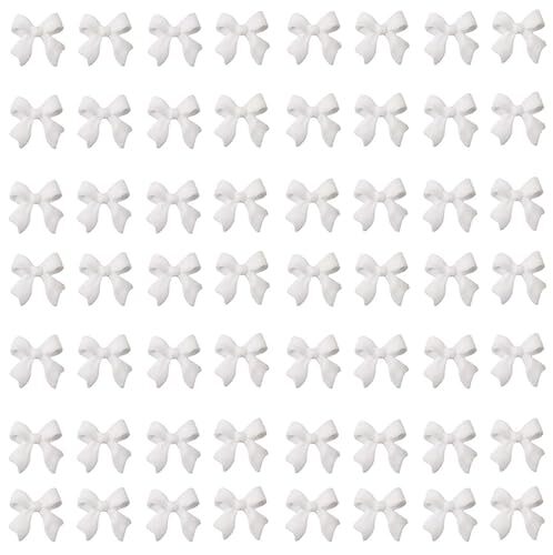 100 Pcs 3D Bow Nail Decoration Resin Bow Nail Rhinestones Bowknot for DIY