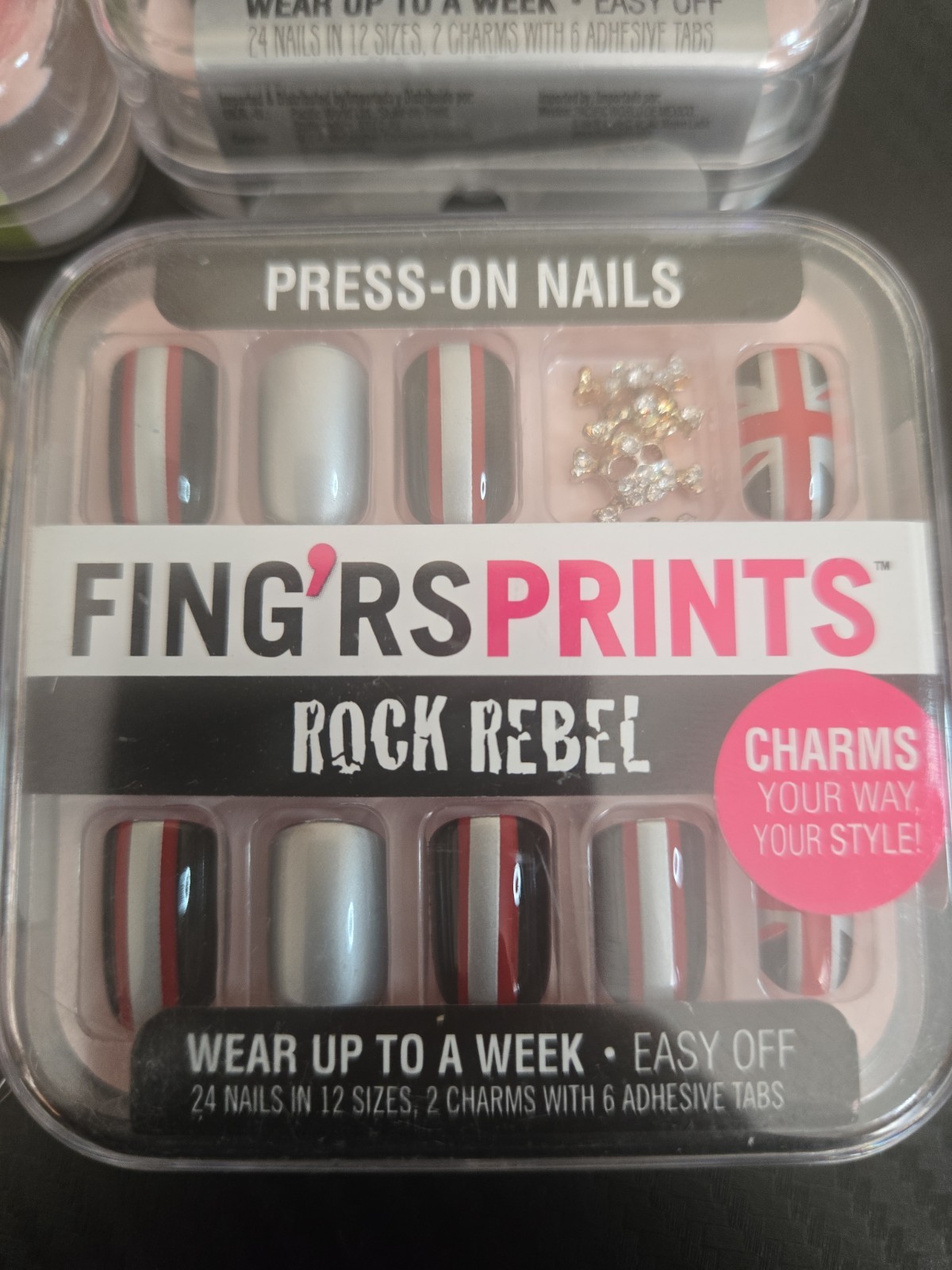 FING’RS PRINTS PRE-GLUED NAILS, RUNWAY READY, 4-Pack. (24 COUNT Per-PACK) (G1)