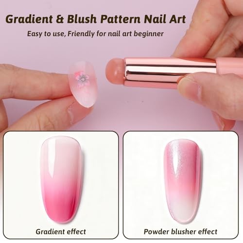 4 Pcs Ombre Nail Brush Set UV Gel Gradient Sponges Pen Silicone Nail Brushes