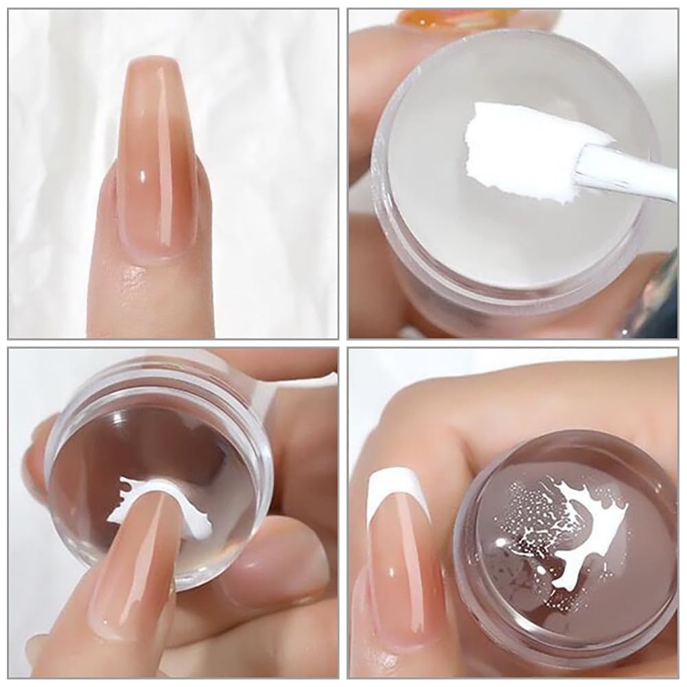 10 Pcs 2.8 cm Silicone Nail Stamper Heads Clear Jelly Nail Stamper Heads Nail…
