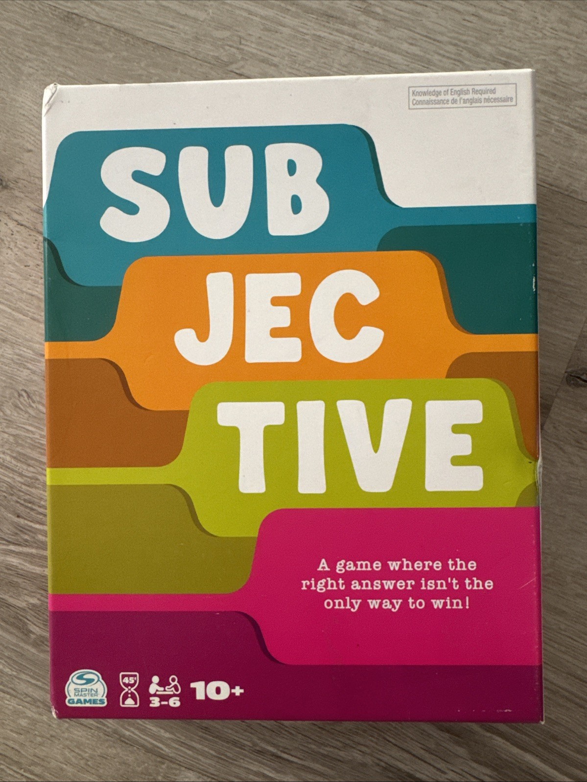 Spin Master Games, Subjective, A Personality Trivia Game Subjective Card
