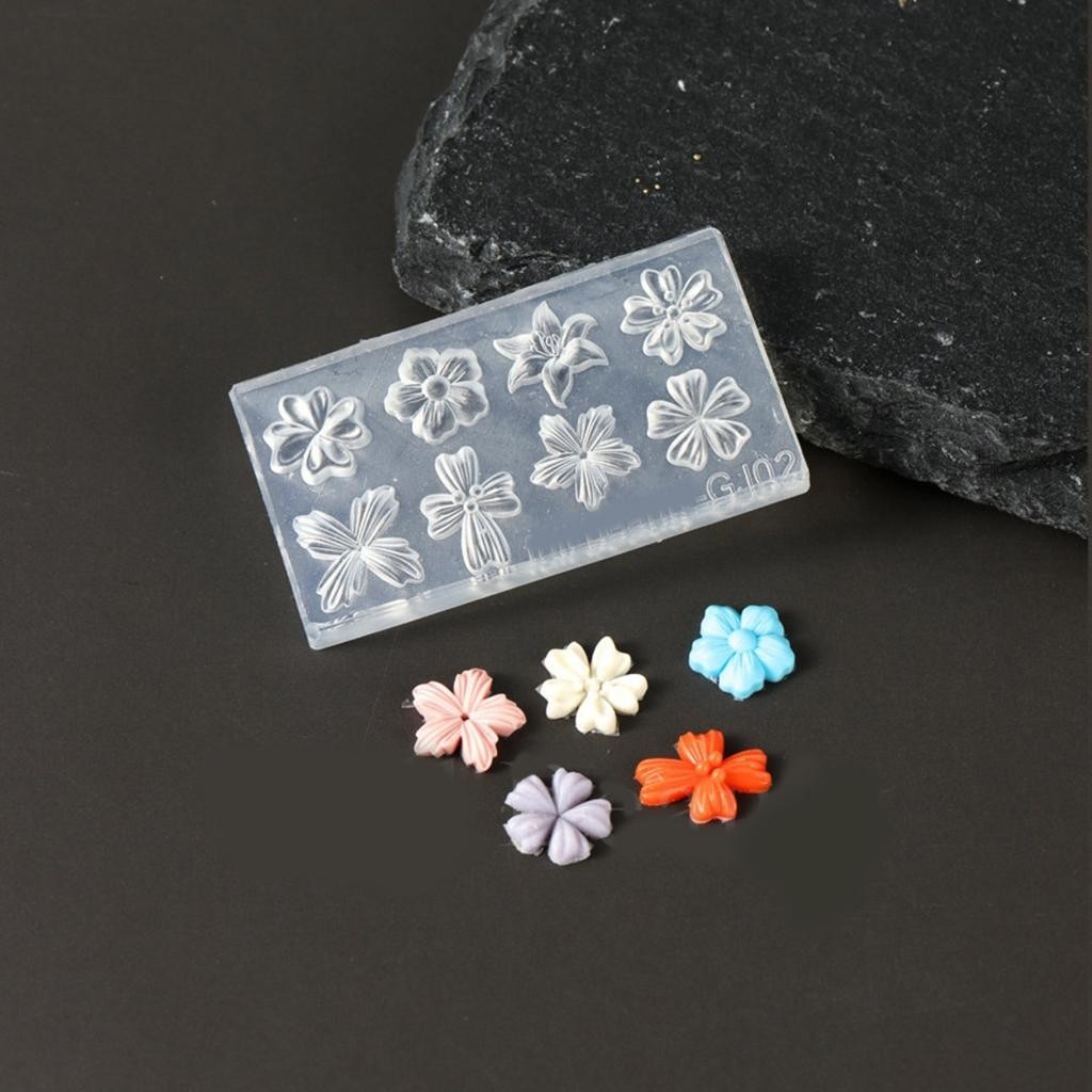 2PCS DIY Silicone Nail Art Moulds Flower Texture Template for Beauticians Salon