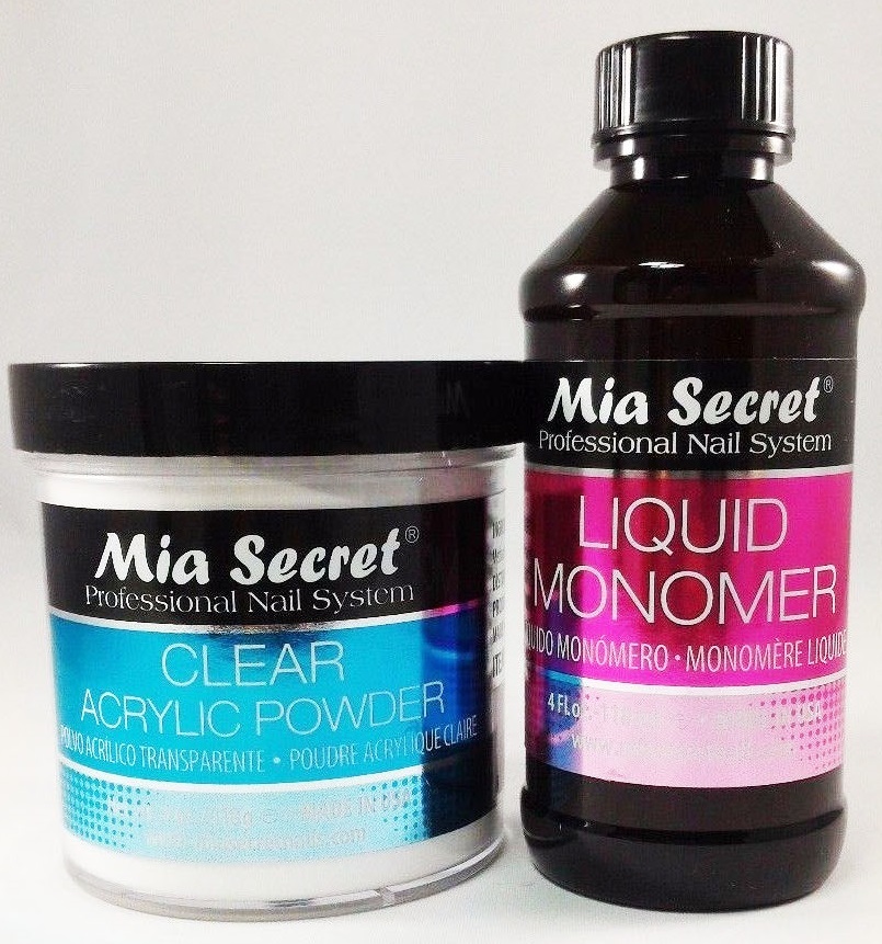 Mia Secret Liquid Monomer 4 oz and Mia Secret Clear Acrylic Powder 4 oz