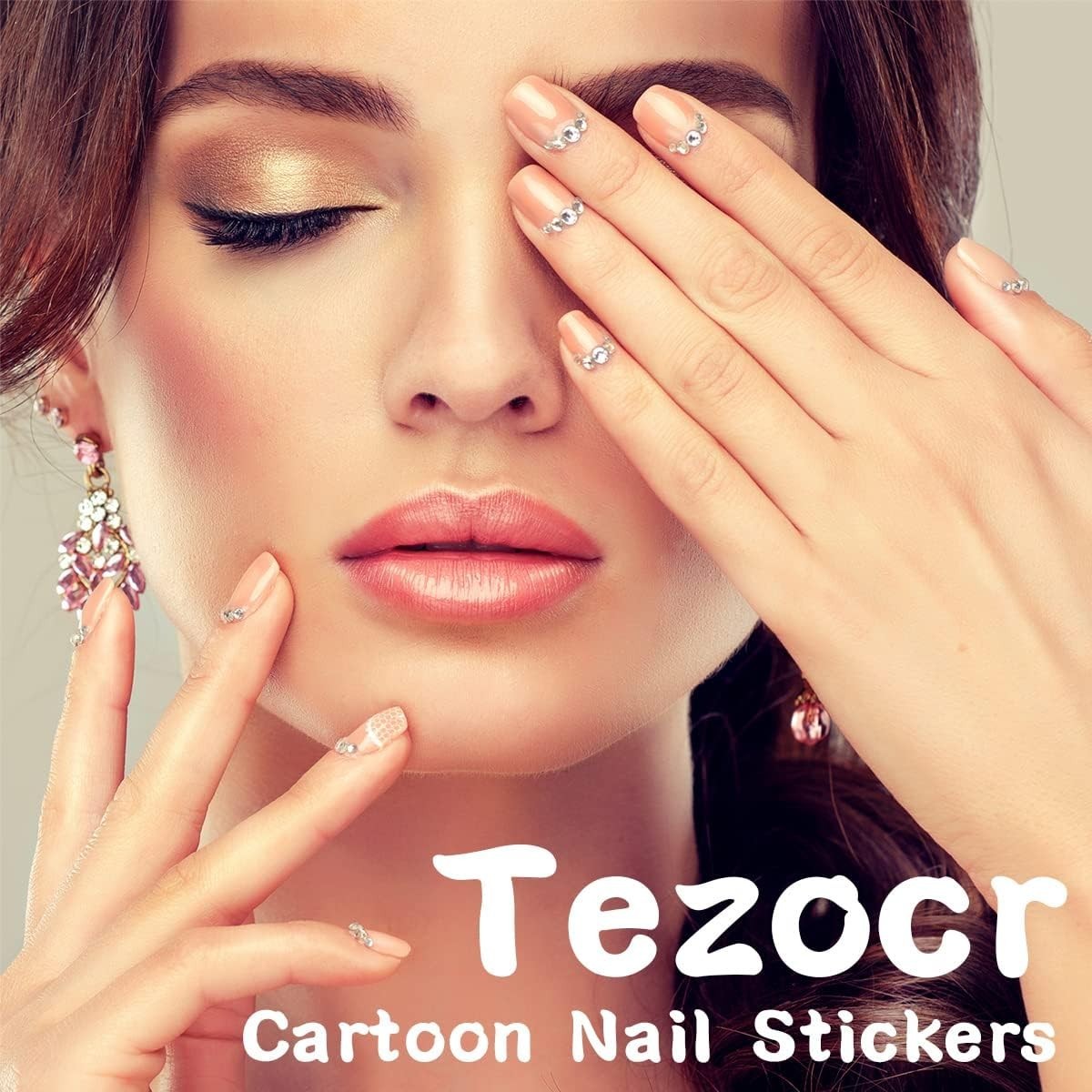 Cute 3D Cartoon Christmas Nail Stickers – 4 Sheets for Festive Nails