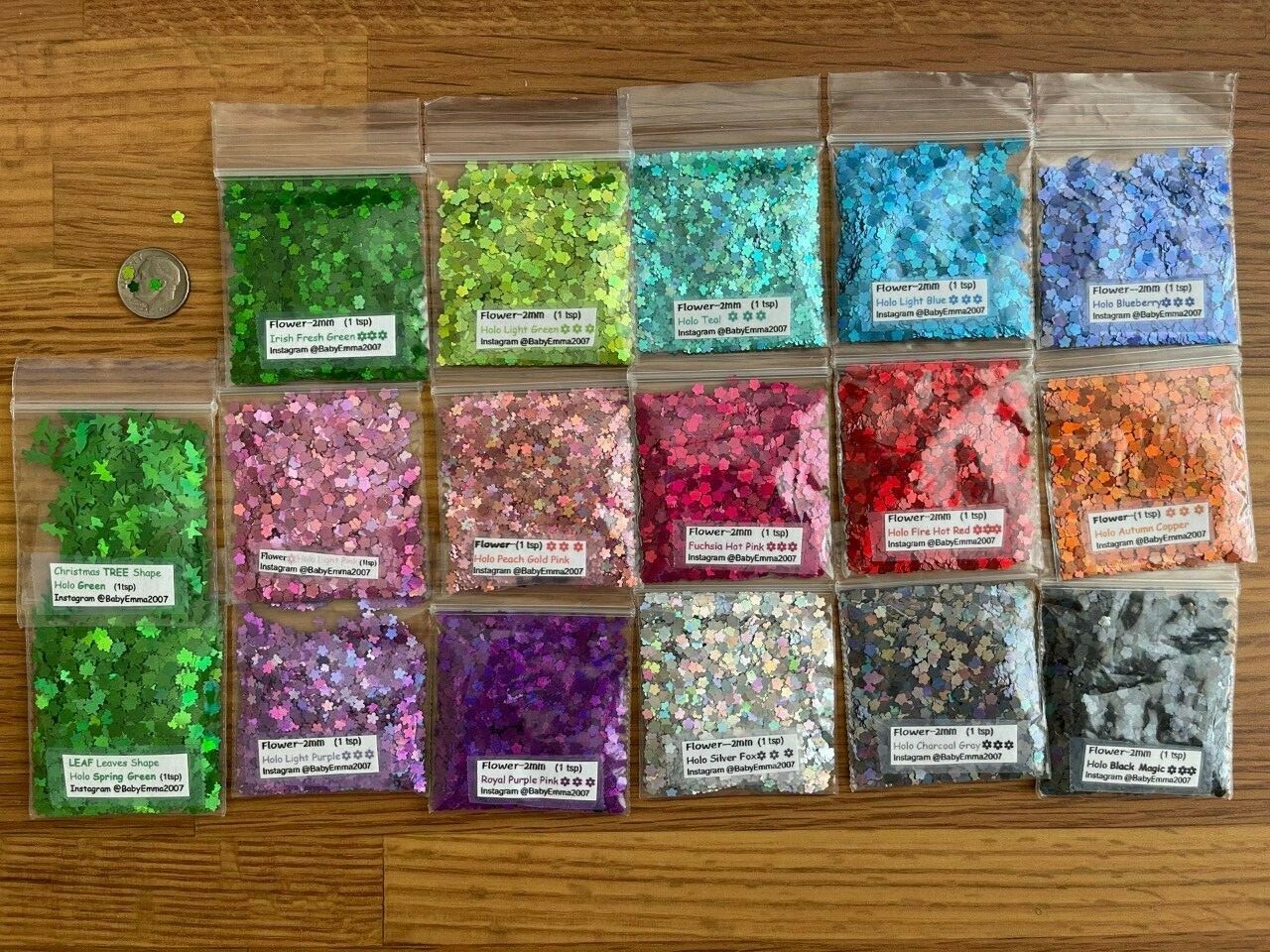 Solvent Resistant FLOWER shape Glitter U Pick Color-Nail Art Face Crafts DIY(US)