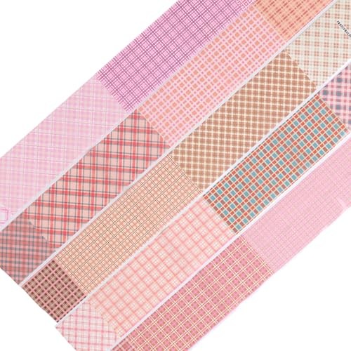 Nail Foil Transfer, 10 Rolls/Box Pink Nail Stickers Transfer Sheets Plaid