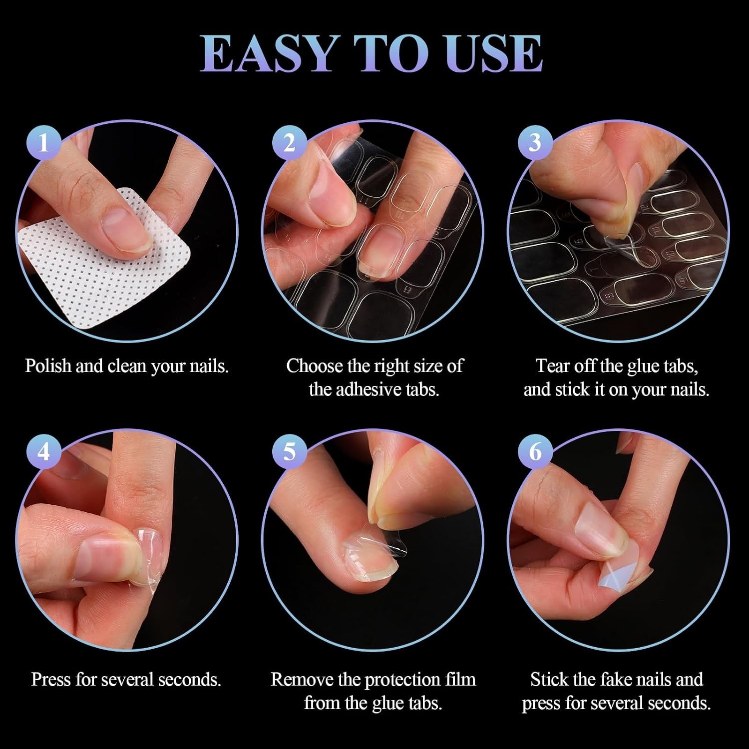 Nail Adhesive Tabs 900P, 15 Sizes of Nail Sticky Tabs, Double Side Sticky Tab…