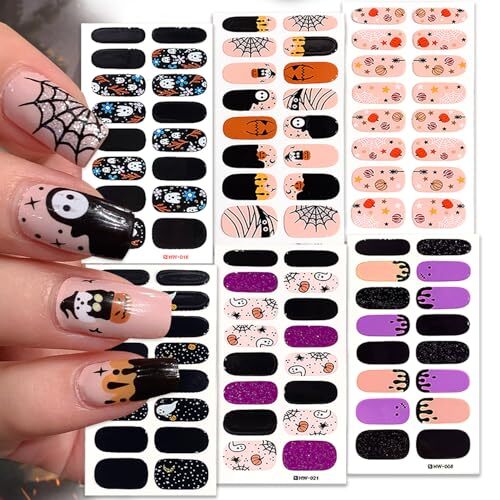 6 Sheets Halloween Nail Art Stickers for Nail Art 3D Halloween Nail Stickers-9