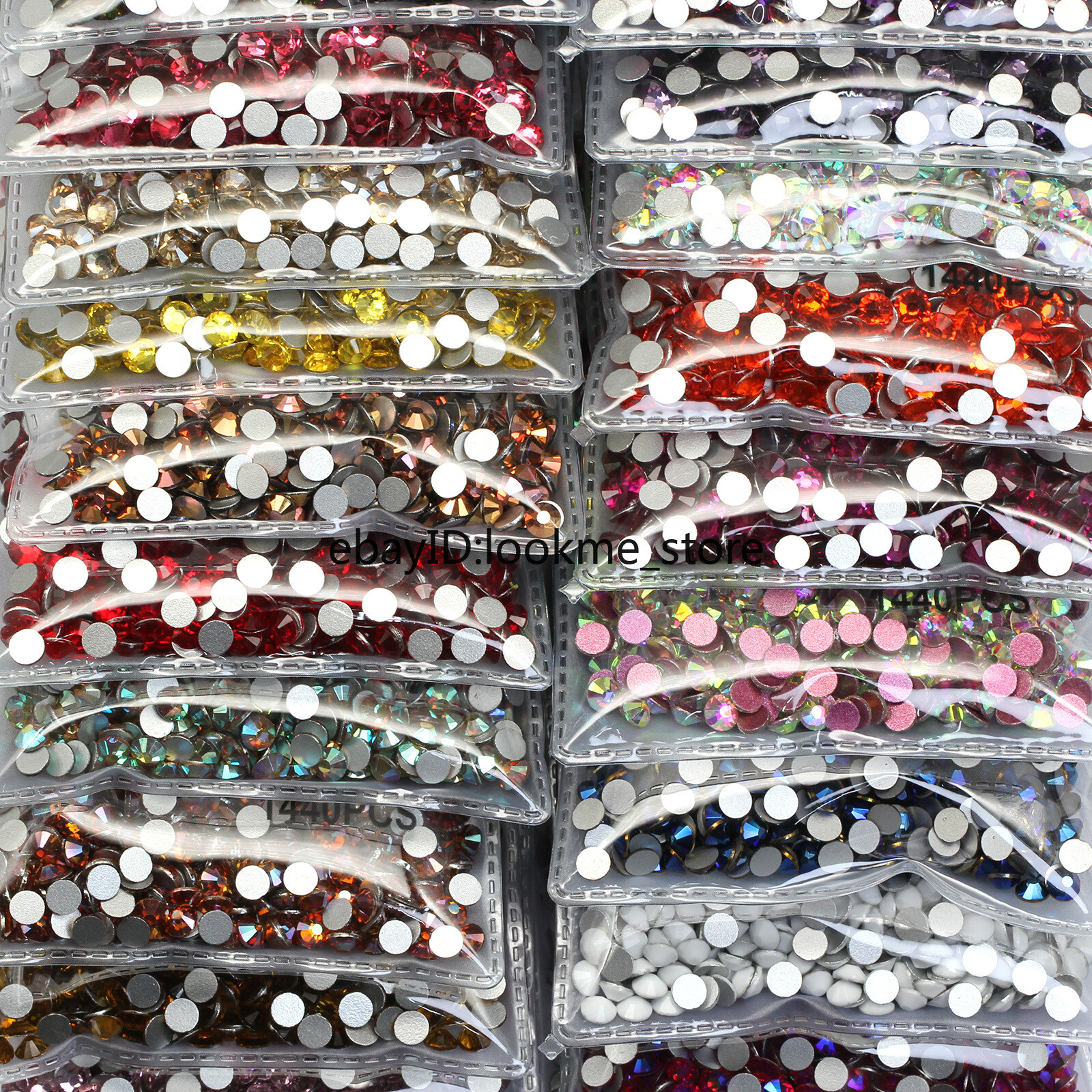 1440pcs 5mm (ss20) Crystal Glass Rhinestones Flatback Gems Nail Art Crafts Decor