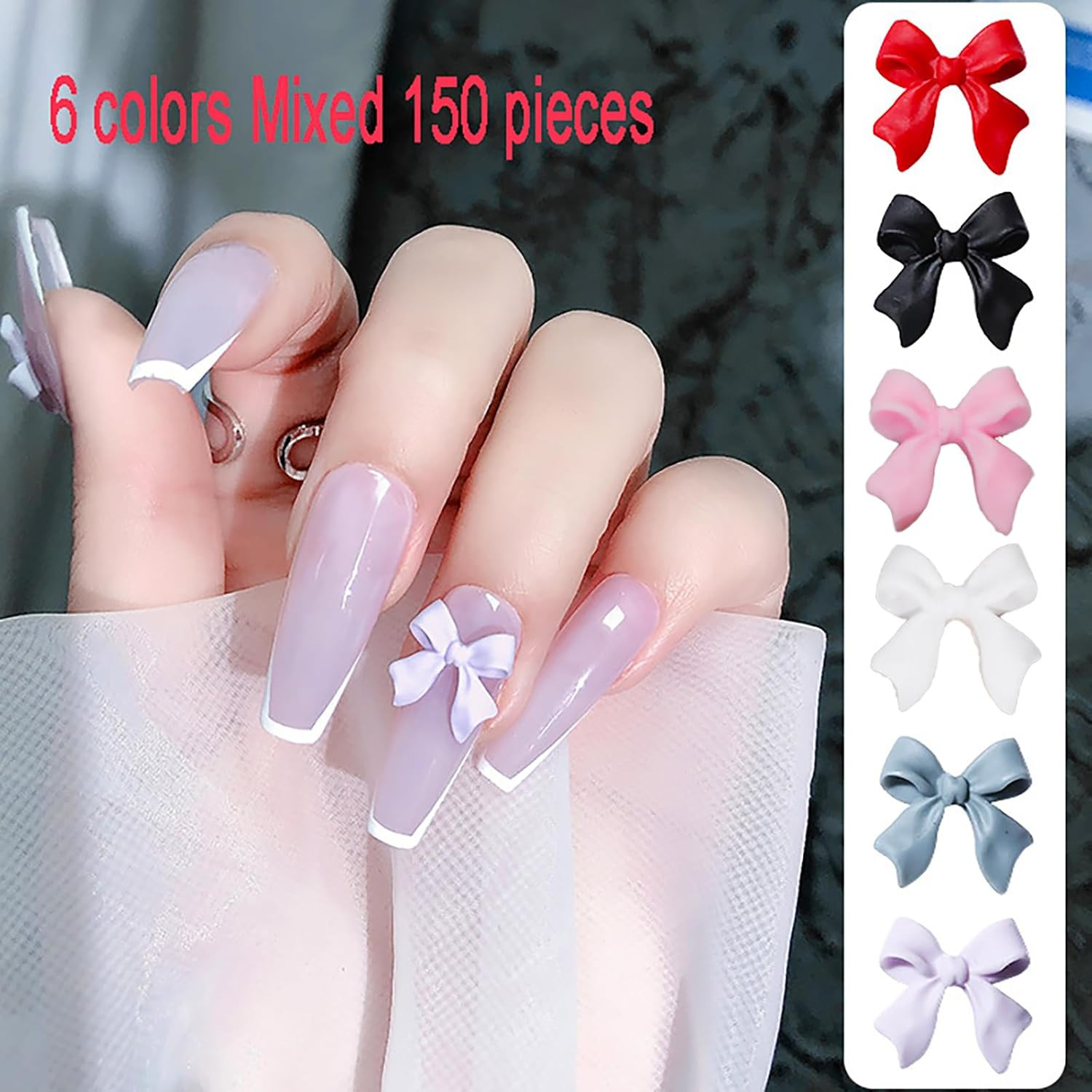 3D Bow Nail Art Charms Resin Kawaii Nail Decorations DIY Manicure Acrylic Nails