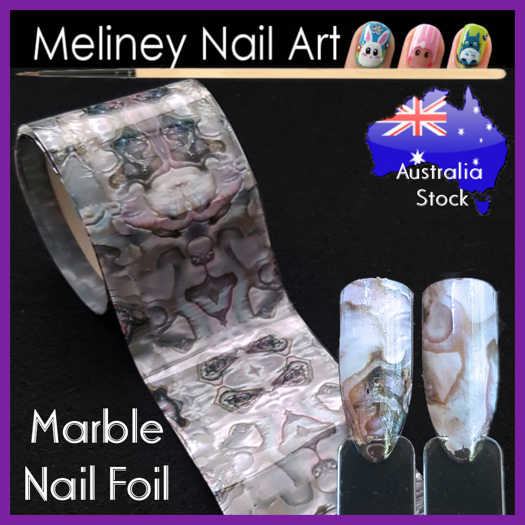 Marbled Nail Art Foil Sticker Transfer Tips Decorations abalone Sea shell decals