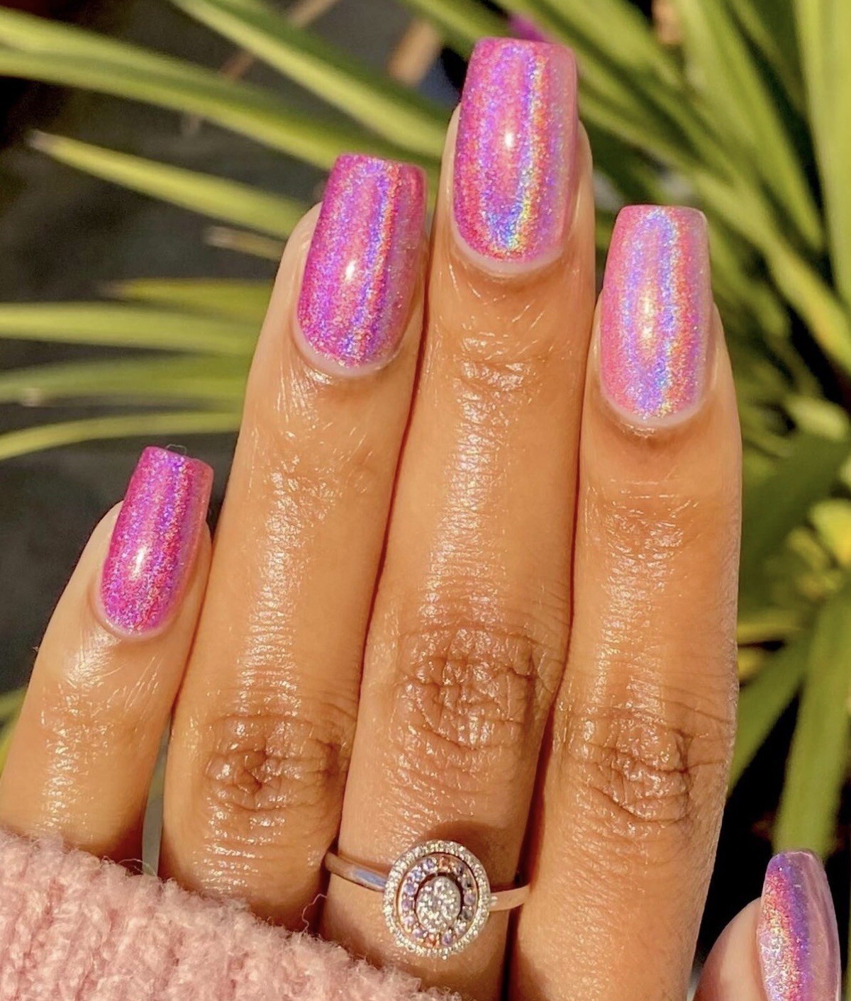 Rose Pink Holographic NAIL POWDER Mirror Effect CHROME Nail Art Mermaid Rainbow