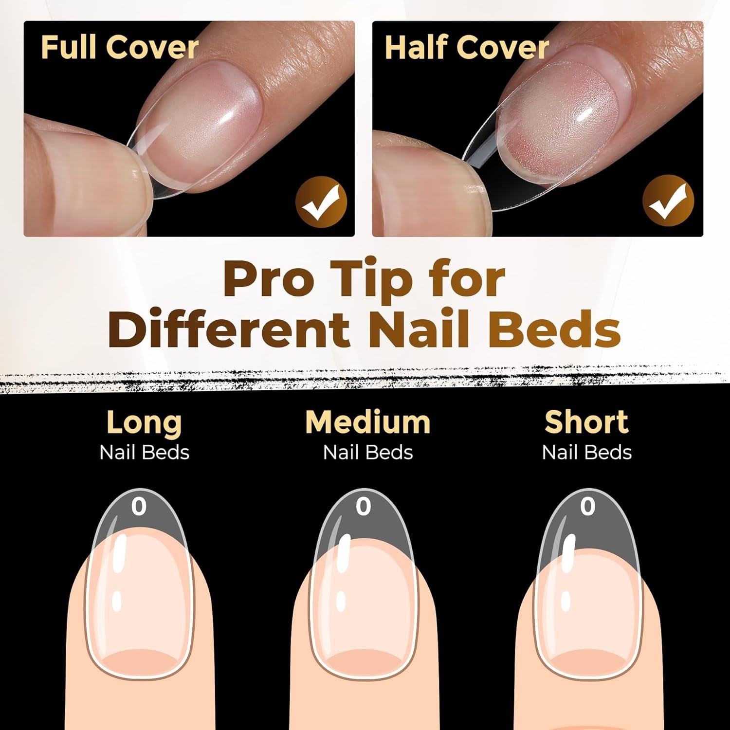 UNA GELLA Oval Fake Nails 504pcs Almond Gel Tips Full Cover Soft Gel 12 Sizes