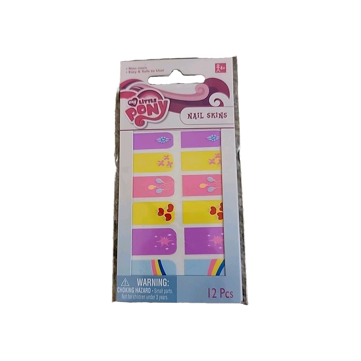 My Little Pony Nail Skins 4+, 12pcs Hasbro 844322 Yellow Pink Purple Blue