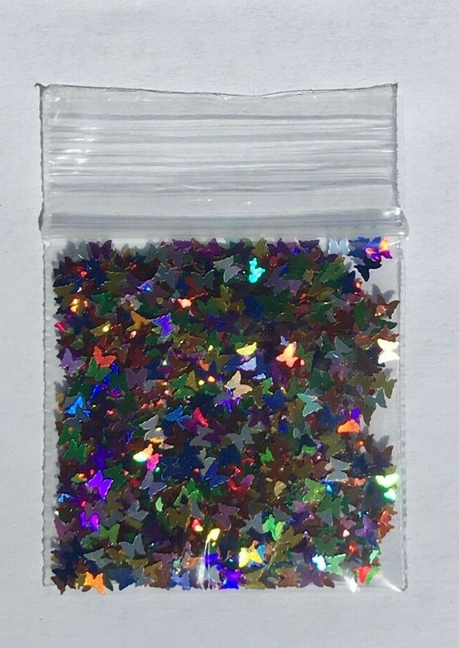 Solvent Resistant BUTTERFLY shape Glitter (Multi B) Nail Art Face Crafts 1tsp-US