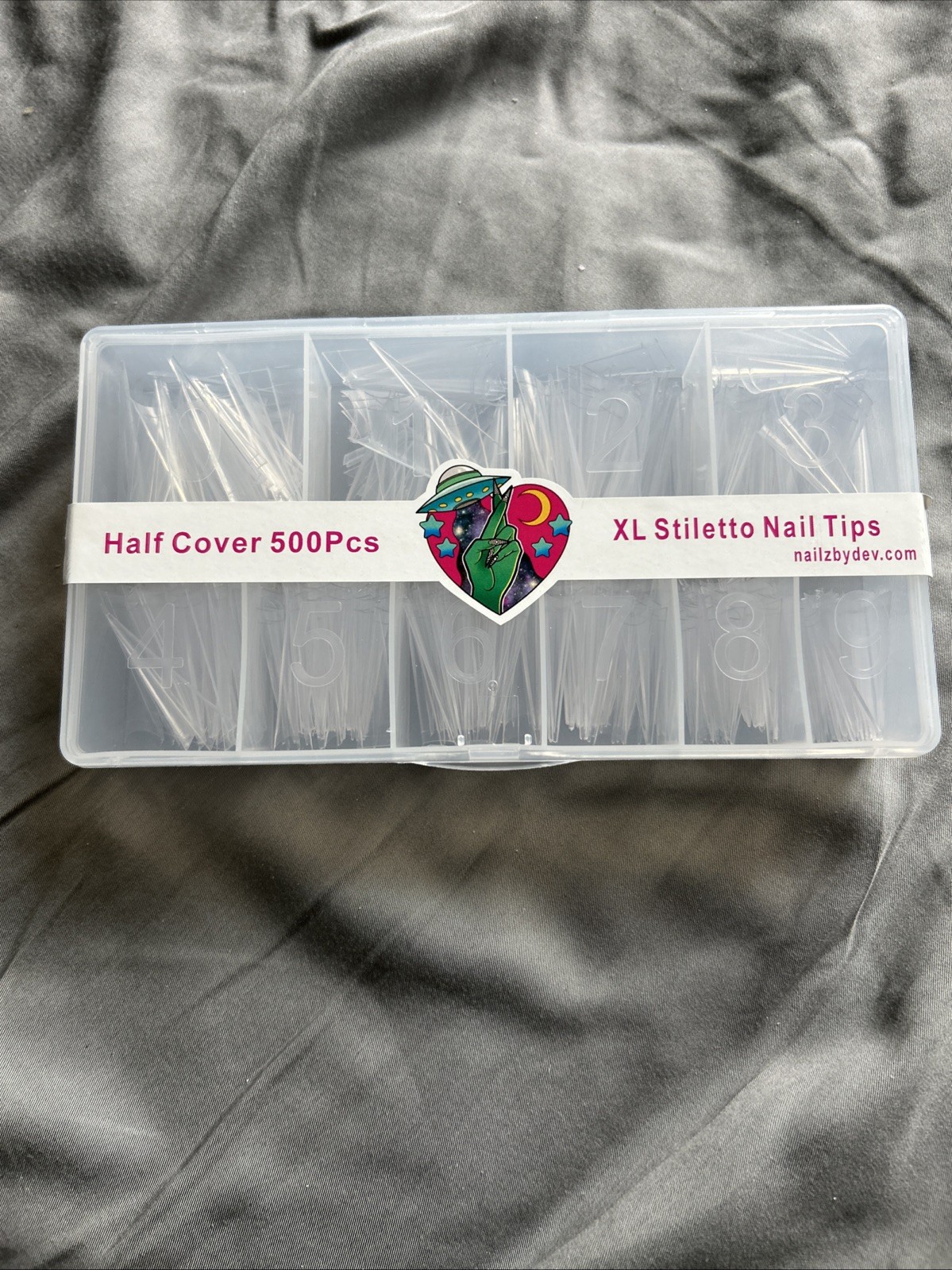 Half Cover 500pcs XL Stiletto Nail Tips Nail Extension BRAND NEW NEVER USED
