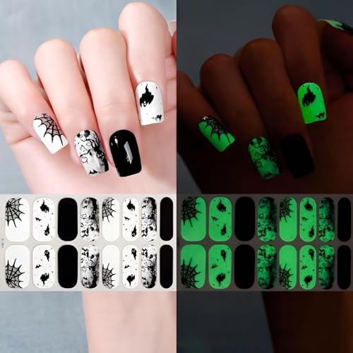 6 Sheets Halloween Nail Wraps Full Stickers Nail Polish Strips, DIY Self