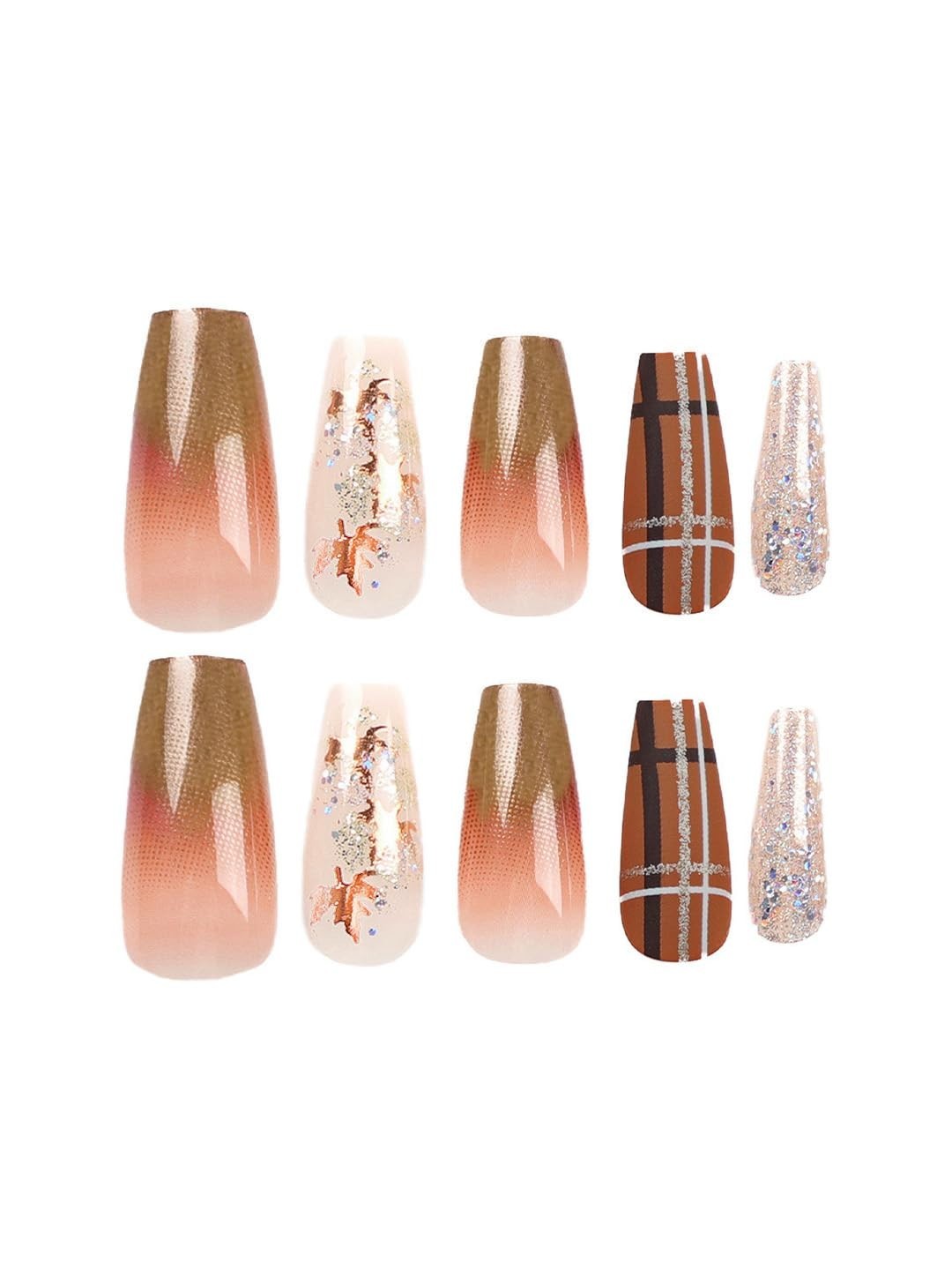 Secret Lives Reusable Brown Ombre Color With Silver Golden Glitter 24 set
