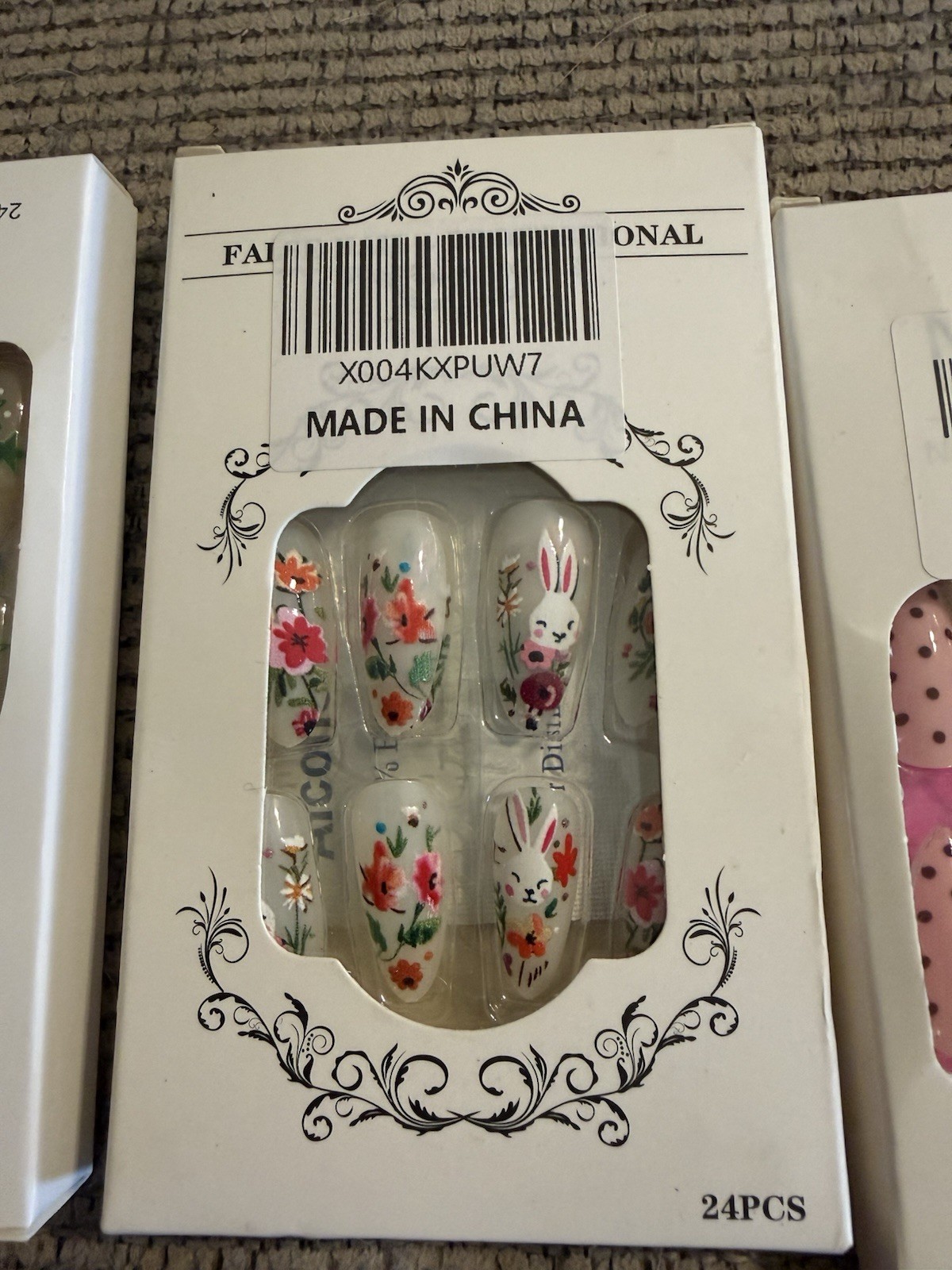 Nail Art Mixed Set Press-On Nails Lot of 4 Sets Pre-Designed /Summer/Cute