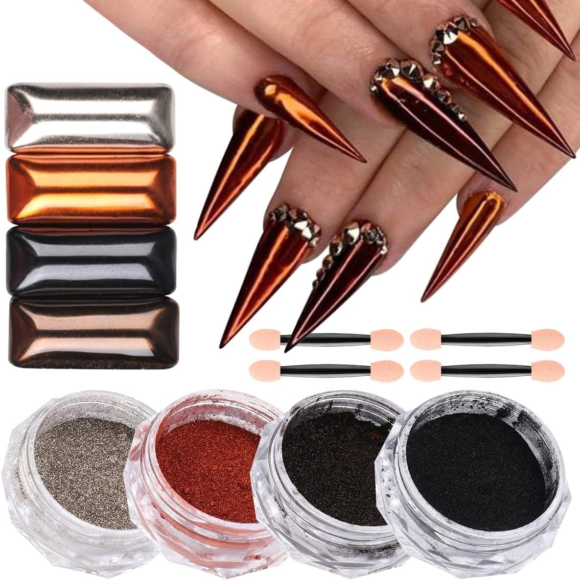 Mirror Finish Chrome Nail Powder Set