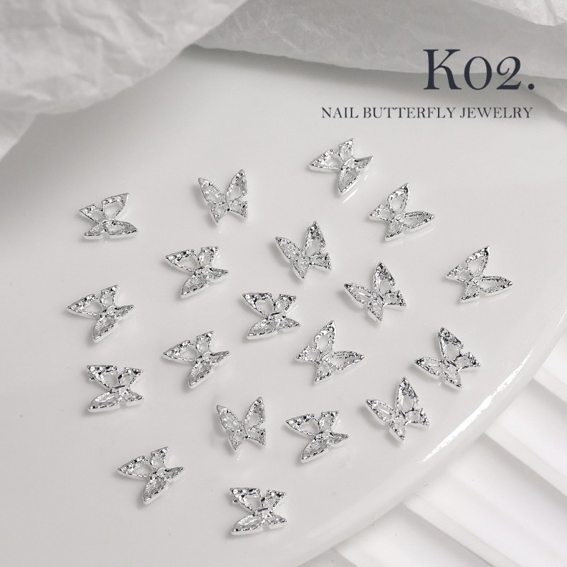 20Pcs Eye Catching 3D Butterfly Bowknot Nail Ornaments Perfect for Any Occasion