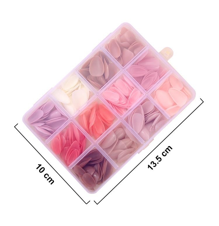 12Packs 360Pcs Almond Press on Nails Short 1 Fl Oz (Pack of 24), Style 1