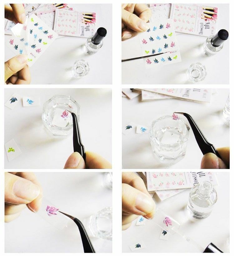 Nail Art Water Transfer Sticker Decal Stickers Pretty Flowers White Pink XF1116