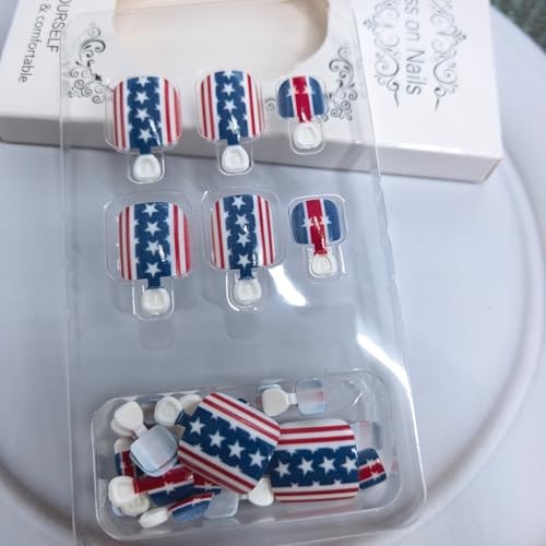 4th of July Press on Toenails Square 4th of July Press on Toenails 3