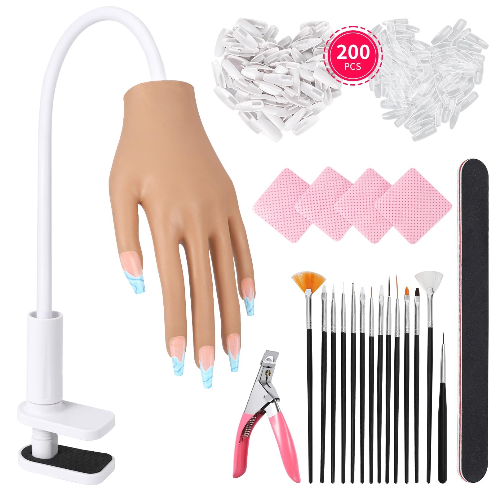 ALUROICE Practice Hand for Acrylic Nails – Nail Tips Won’t Fall off Bronze