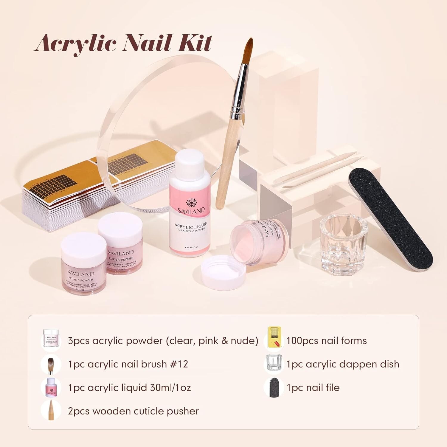 Professional Acrylic Nail Set – Non-Toxic, All-in-One Starter Kit for Home Use